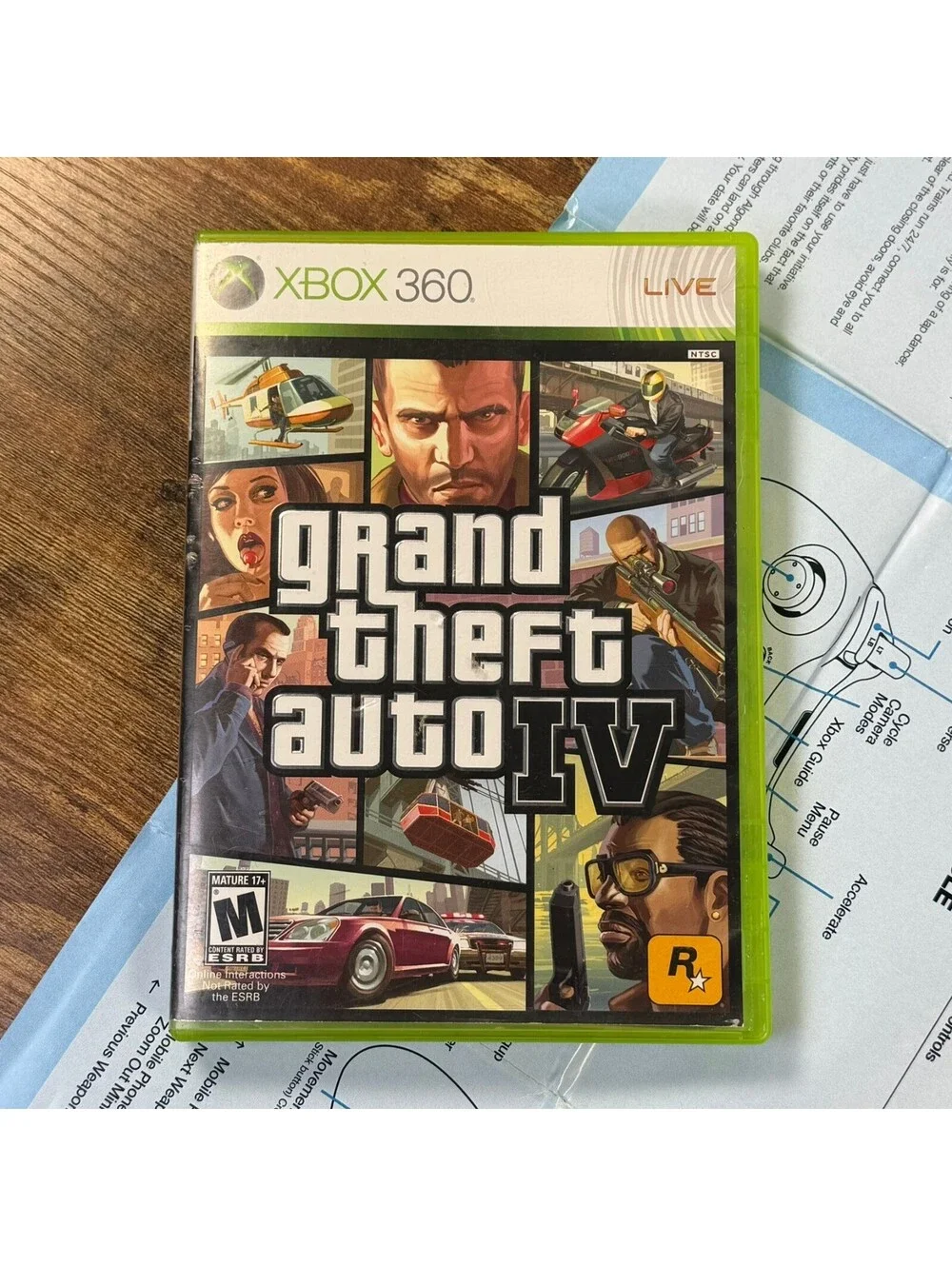Grand Theft Auto IV Xbox 360 Complete CIB w/ Manual + Subway Map GTA 4 Rockstar